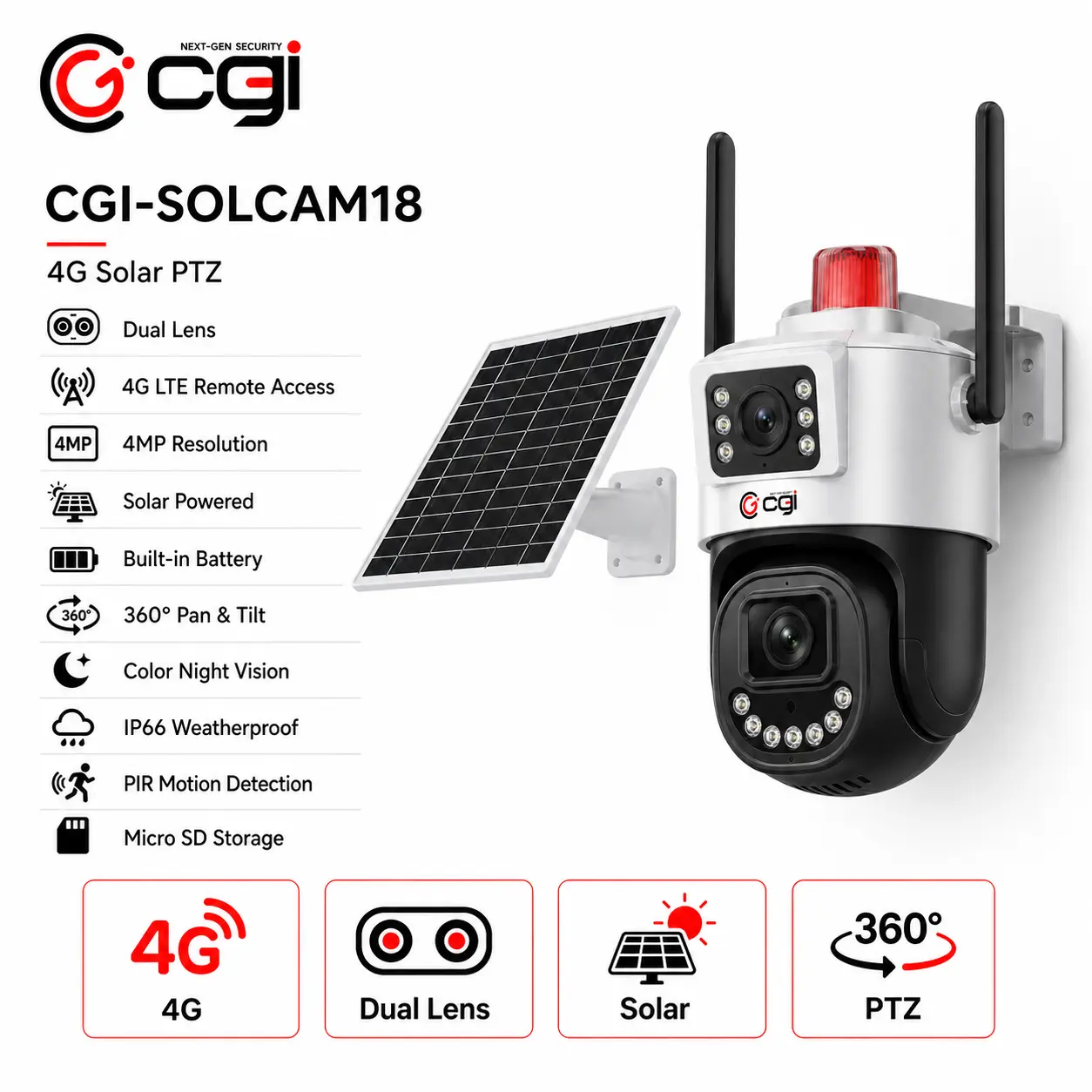 PTZ 4G Solar 5MP
